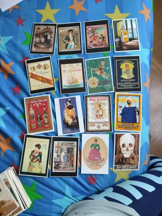 Lote de 129 postales antiguas de licores