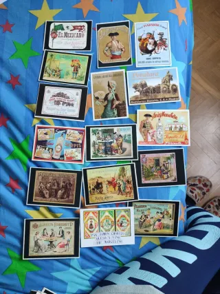 Lote de 129 postales antiguas de licores