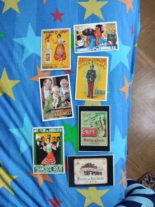Lote de 129 postales antiguas de licores