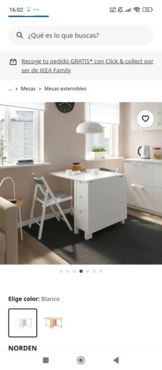 Mesa NORDEN extensible blanca