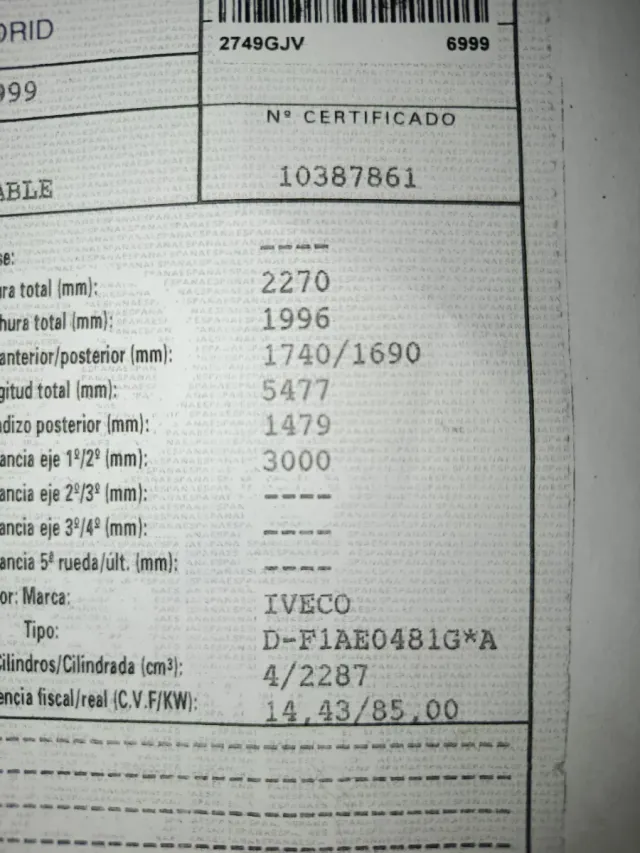 Motor Iveco Daily 2.3 16V D-F1AE048G*A