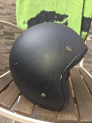 Casco Moto Retro Vintage Negro. Talla S