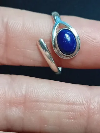 Anillo Plata Ley Ajustable lapizlazuli