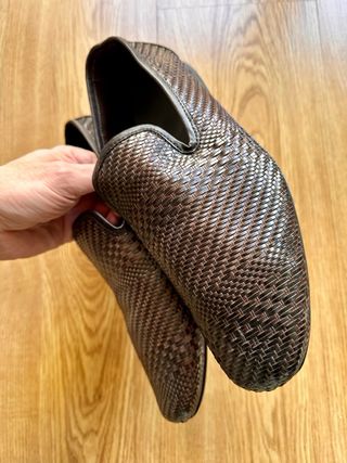 Mocasines Zara trenzados marrones