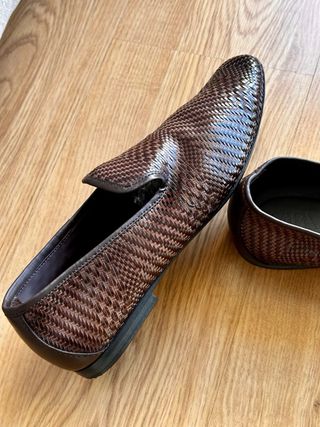 Mocasines Zara trenzados marrones