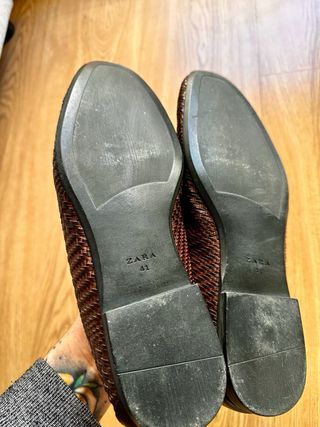 Mocasines Zara trenzados marrones