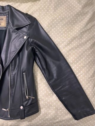 Casaca cuero sintético S29 estilo motera