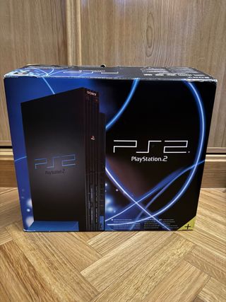 Caja Sony PlayStation 2 PS2 Negra/Azul