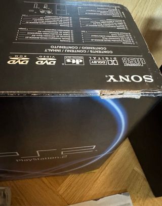 Caja Sony PlayStation 2 PS2 Negra/Azul