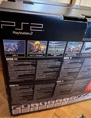 Caja Sony PlayStation 2 PS2 Negra/Azul