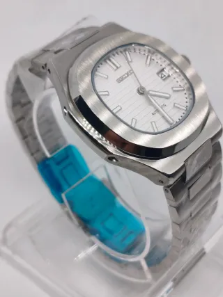 Seiko Mod Nautilus Esfera Blanca