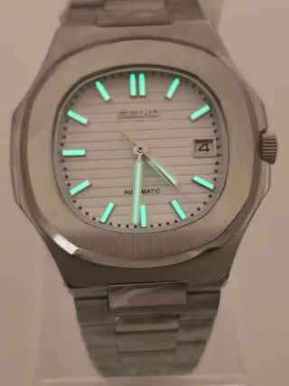 Seiko Mod Nautilus Esfera Blanca