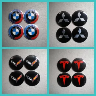 Pegatinas 56mm tapabuje Corvette Tesla Mitsubishi