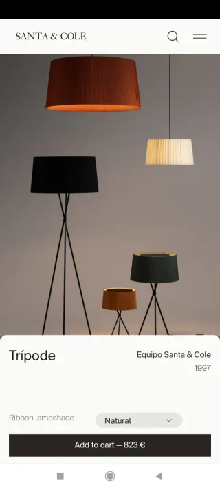 Lámpara Pie Trípode Santa&Cole