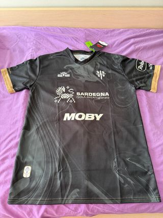 Camiseta Cagliari Eye Sport Negra y Dorada Talla M