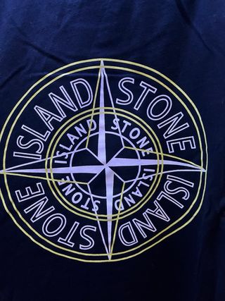 Camiseta Stone Island Negra Talla XL Logo