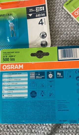 8+2 Lampadine osram HaloStar Eco 25w 35w