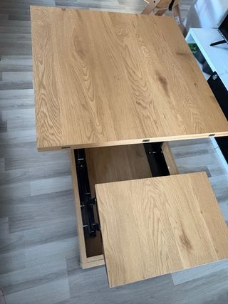 Mesa centro elevable y extensible madera