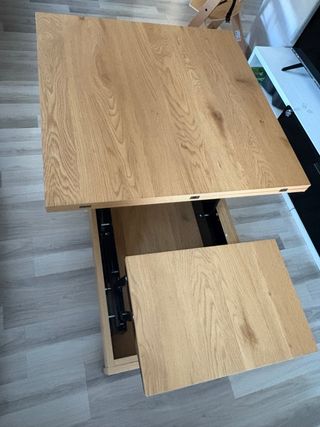 Mesa centro elevable y extensible madera