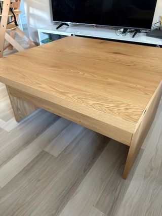 Mesa centro elevable y extensible madera