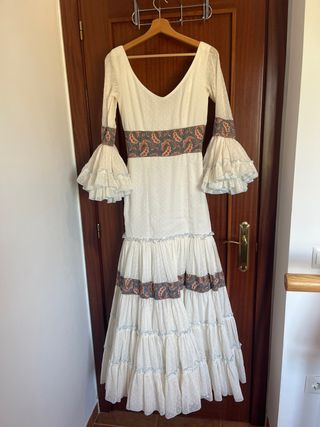 Traje Flamenca Canastero Blanco