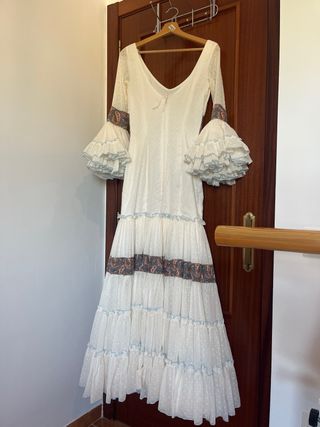 Traje Flamenca Canastero Blanco