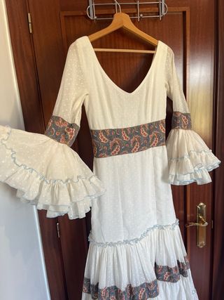 Traje Flamenca Canastero Blanco