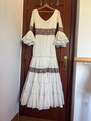 Traje Flamenca Canastero Blanco