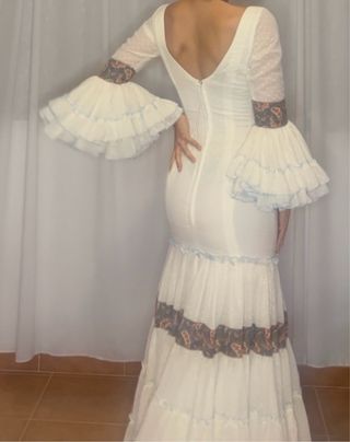 Traje Flamenca Canastero Blanco