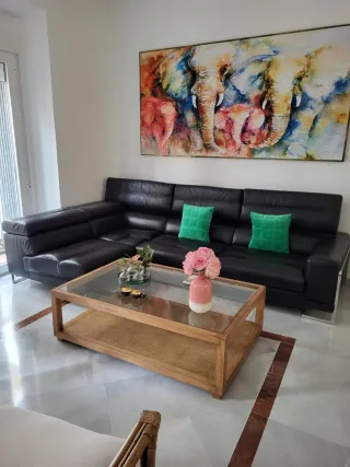 Sofá de Piel Roche Bobois Negro