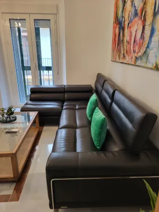 Sofá de Piel Roche Bobois Negro