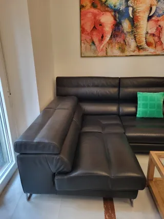Sofá de Piel Roche Bobois Negro