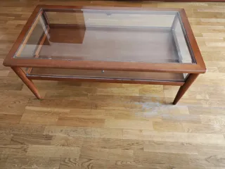 2 Mesas Auxiliares Madera y Cristal