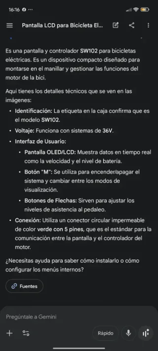 Pantalla LCD Bici/Patinete