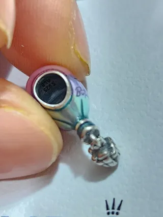 Charm Plata Globo Aerostático Feliz Cumpleaños