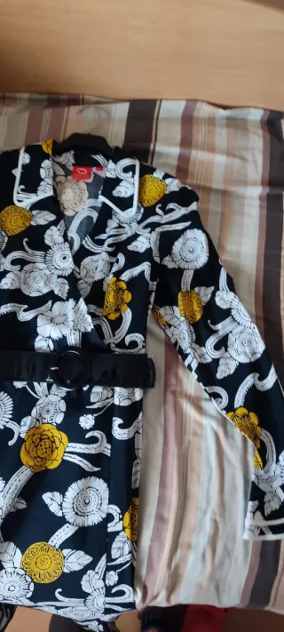 Vestido Oscar de la renta Negro y Amarillo