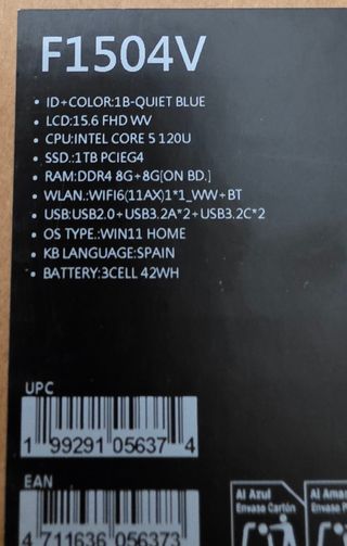 Asus vivobook F1504V i5 16gb 1tb ssd o cambio