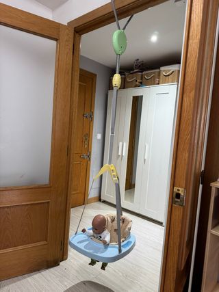 Columpio para bebé con asiento azul