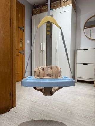 Columpio para bebé con asiento azul