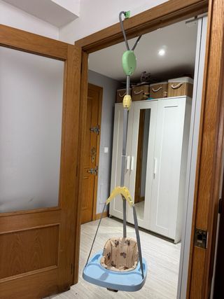 Columpio para bebé con asiento azul