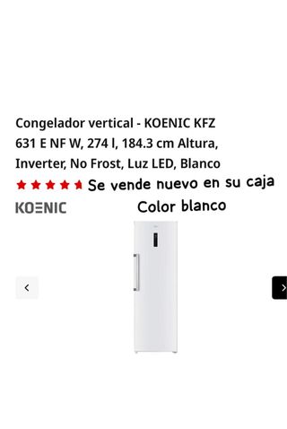 Congelador Vertical KOENIC KFZ 631 E NF W