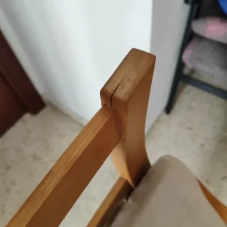 Silla Ikea poang madera y tela beige