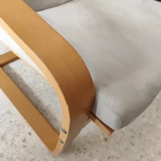 Silla Ikea poang madera y tela beige