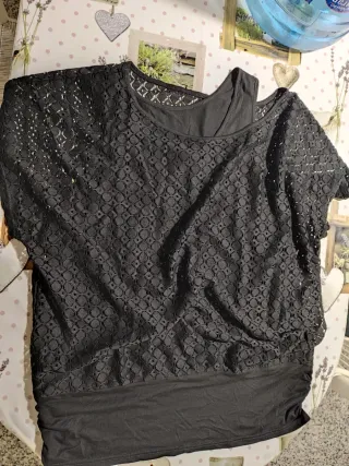 Camiseta negra mujer talla XL + REGALO