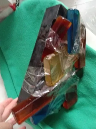 Lámpara Vintage Vidrio y Plástico