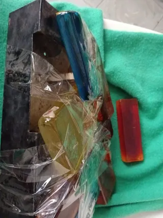 Lámpara Vintage Vidrio y Plástico