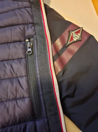 Giacca a vento blu e grigia S