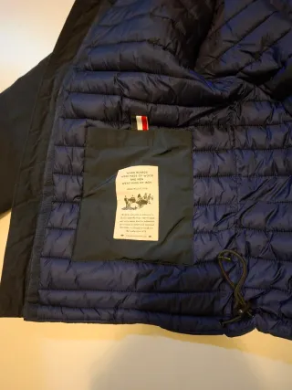 Giacca a vento blu e grigia S