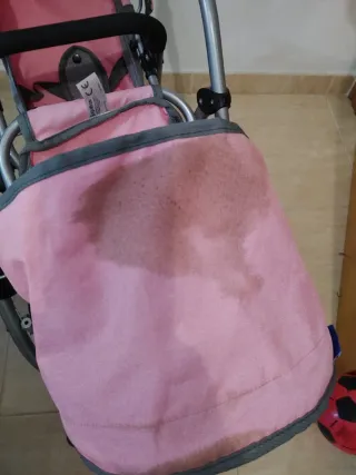 Carrito doble de muñecas rosa