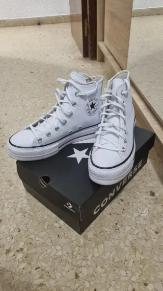 Zapatillas Converse Piel Blancas Talla 39